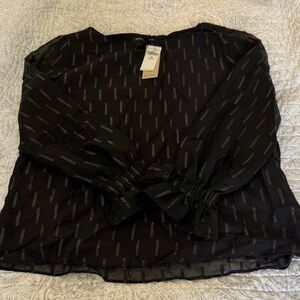 Banana Republic Factory Black Sheer Blouse